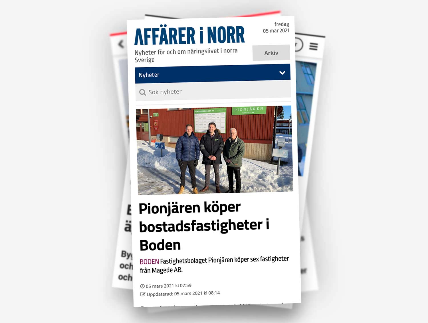Pionjären köper sex fastigheter från Magede AB