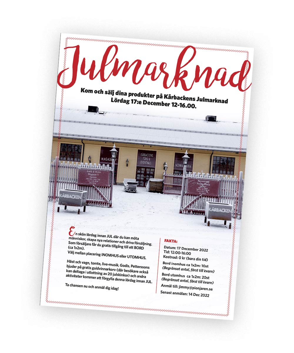 Julmarknad på Kårbacken 17:e December 2022